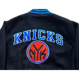 New York Knicks 90s G-III bomber Varsity jacket L black orange NBA vintage